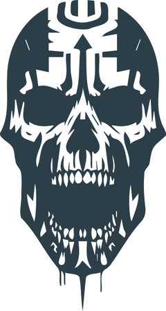 Skull.Vector illustration ready for vinyl cutting.Isolated on white background.のイラスト素材