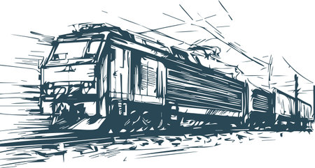 Train.Vector illustration ready for vinyl cutting or t-shirt printing.のイラスト素材