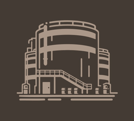 Industrial building icon. Vector illustration isolated on a black background.のイラスト素材