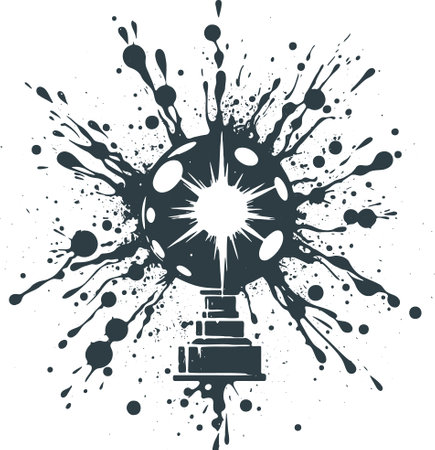 Grunge splashes and spotlights. Abstract vector illustration.のイラスト素材