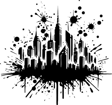 abstract silhouette of a city on a white background, vector illustrationのイラスト素材
