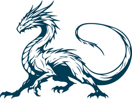 Dragon.Vector illustration ready for vinyl cutting. Isolated on white backgroundのイラスト素材