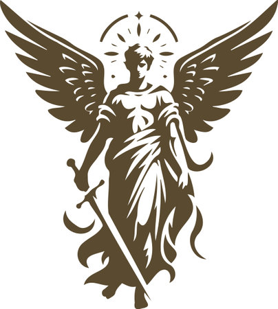 Angel.Vector illustration ready for vinyl cutting. Isolated on white background.のイラスト素材