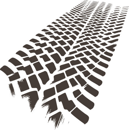 Tire Track in Motion A Black and White Vector Graphicのイラスト素材
