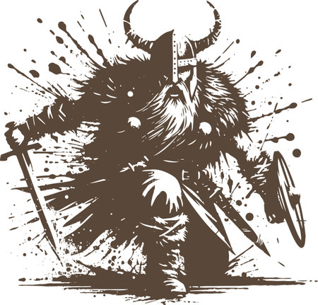 Berserker Rage A Viking Warrior in Battleのイラスト素材
