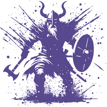 Wrath of the Viking A Grunge Digital Artのイラスト素材