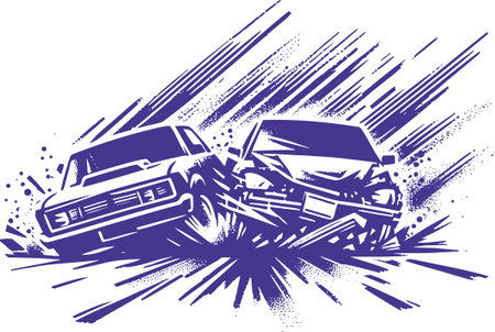 Abstract Speed Racing Cars Captured in a Moment of Excitementのイラスト素材