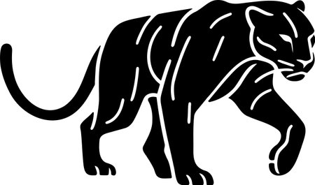 Stylized Silhouette of a Panther in Minimalist Art Styleのイラスト素材