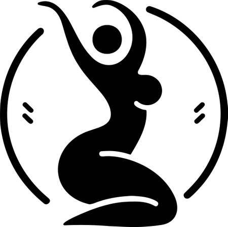 Circular Design with Athletic Female Silhouette Vector Artのイラスト素材