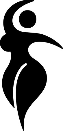 Abstract Silhouette of a Dancing Figure in Minimalist Style with Fluid Movementのイラスト素材