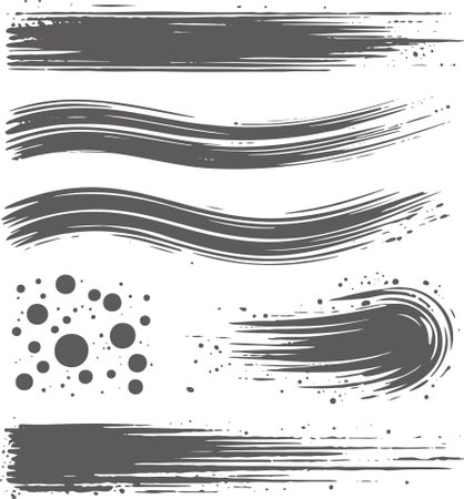 Abstract Brush Stroke and Splatter Vector Art Collectionのイラスト素材
