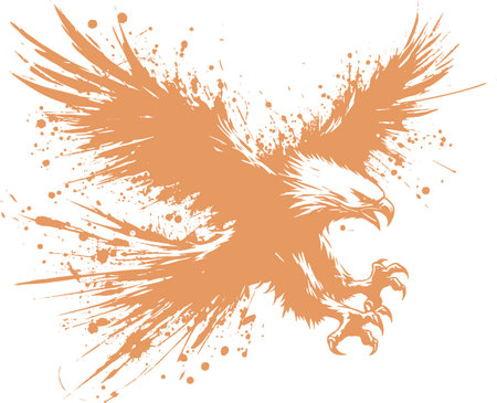 Dynamic Eagle in Abstract Splatter Art Styleのイラスト素材