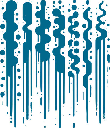 Elegant ink stroke designs with watercolor splashes in stencil vector artのイラスト素材