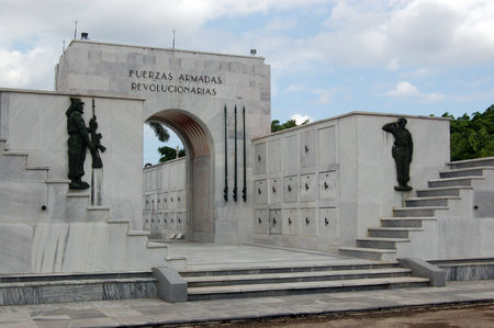 Tombs and Memorial for dead Communist revolutionary soldiers in the Colon Cemetery, Havana, Cuba のeditorial素材