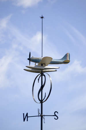 A weather vane in the shape of a Spitfire commemorating the Schneider Trophy for breaking the World...