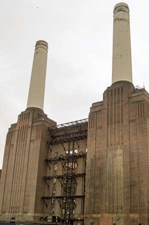 View of the Northern side of Battersea Power Station, London   Now disused and ruined, due to be redeveloped into flats の写真素材