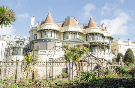 BOURNEMOUTH, ENGLAND - MARCH 1, 2014  The Edwardian house built by the Russel-Cotes family on a cliff top in Bournemouth now a public art gallery and museum のeditorial素材