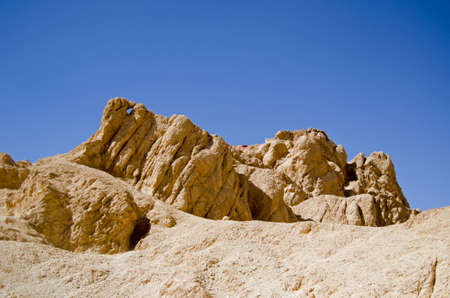 A distinctive rock formation in the Valley of the Queens, part of the Western Desert of Egypt near...