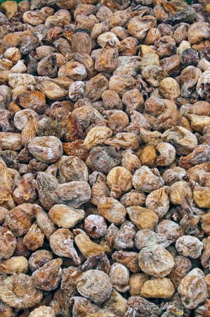 A box of dried figs for sale in a market in Campania, Italy
