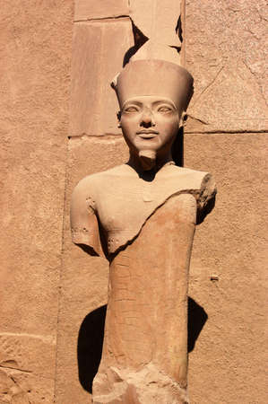 Statue of Ramses II at the Temple of Karnak in Luxor, Egypt.の写真素材