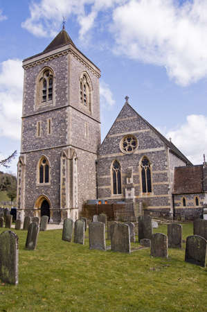 View of the Church of Saint Mary in Speen, Newbury, Berkshire. The oldest church in Newbury, much altered in Victorian times.の写真素材