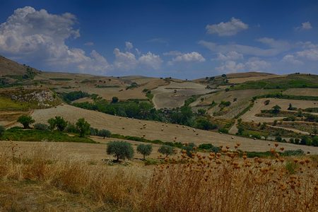 Sicilian Landscape Palazzolo Acreide Srの写真素材