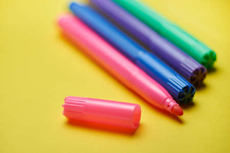 Colored markersの写真素材