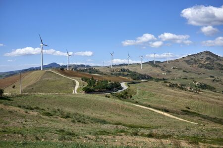 wind farm in central sicily, Italy