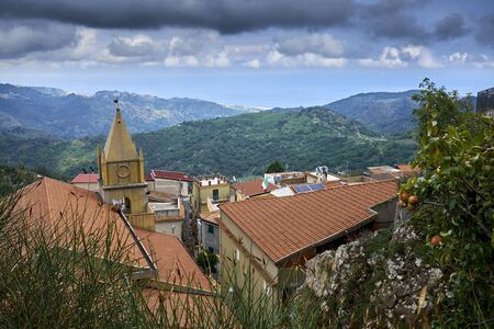 Panorama on the Ionian coast between land and seaの写真素材