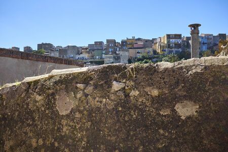 View of Palazzolo Acreide from the ruins of the Castleの写真素材