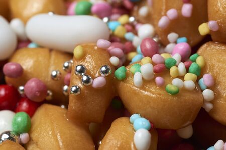 dishes of typical Christmas sweets from Naples in Italyの写真素材