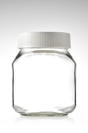 glass preserving jar on a white backgroundの写真素材