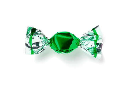 Green candy on whiteの写真素材