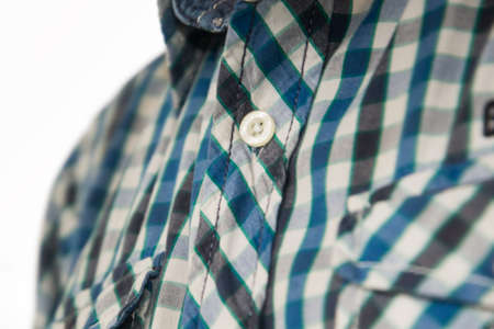 Close up photo of man's shirt on white background, isolatedの写真素材