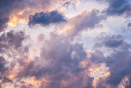 Texture of bright evening sky during sunset. nice airの写真素材