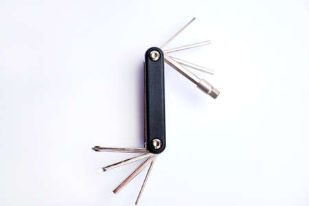 Used multi-tool for bicycle on a white background