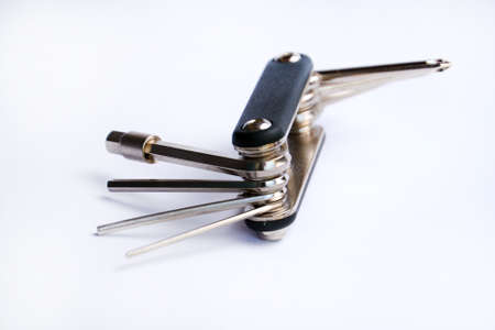 Used multi-tool for bicycle on a white background