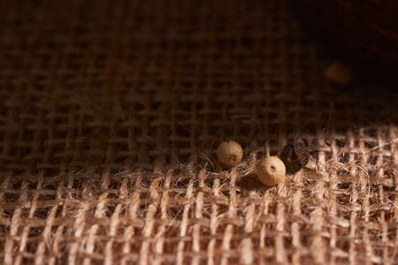 pepper peas Peppercorns in a wooden bowl on tableの写真素材