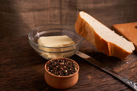 breads and butterの写真素材