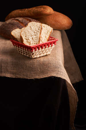 Fresh homemade bread. Crisp. Bread at leaven. Unleavened breadの写真素材