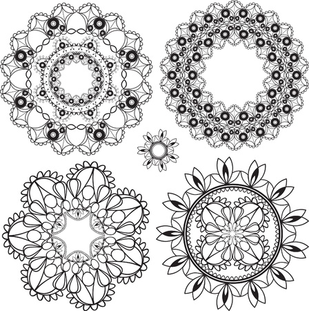 delicate lacy round patternsのイラスト素材