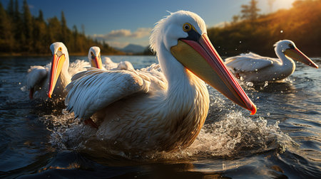 Great White Pelican (Pelecanus onocrotalus)の素材