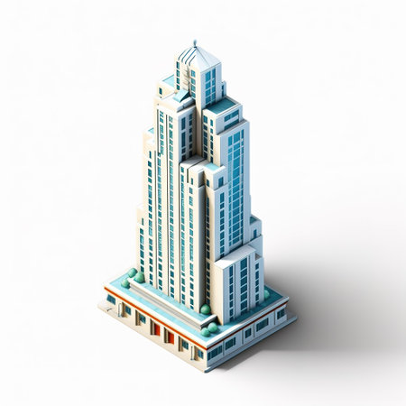Skyscrapers on a white background. 3D rendering.の素材