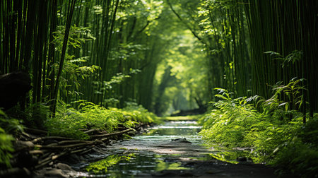 Bamboo forest in Arashiyama, Kyoto, Japan.の素材