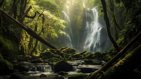 Beautiful waterfall in the rainforest of Doi Inthanon National Park, Chiang Mai, Thailandの素材