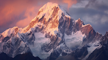 Panoramic view of Mount Everest, Everest Base Camp, Nepalの素材