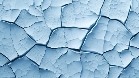 Cracked blue paint on wall. Abstract background and texture for design.の素材