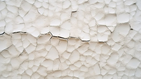 Cracked white paint on wall. Abstract background and texture for design.の素材