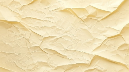 Crumpled paper texture background. Yellow crumpled paper background.の素材
