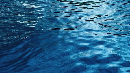 Blue water surface background with ripples. Abstract blue water background.の素材